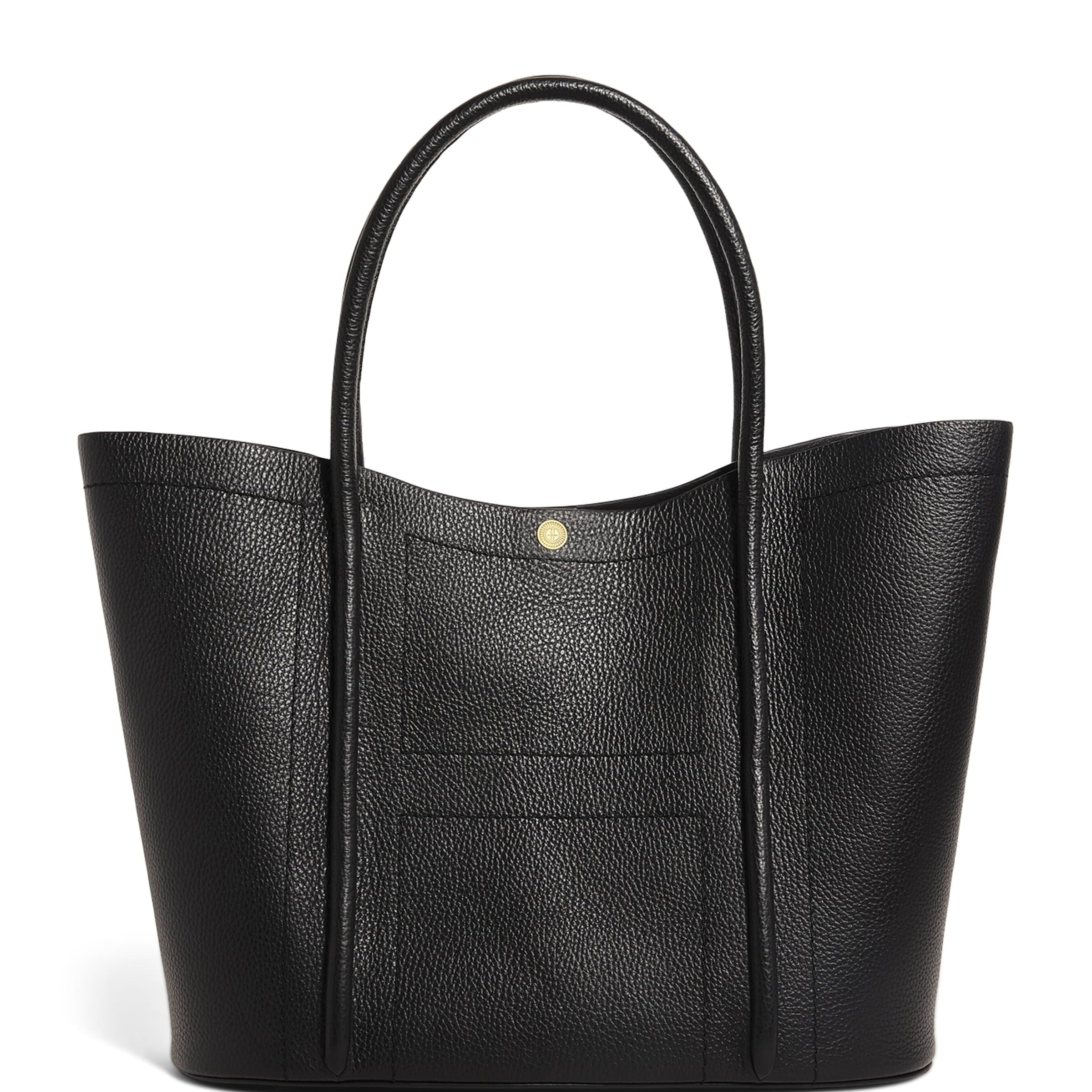 Harrods Black Large Leather Rope Tote Bag
