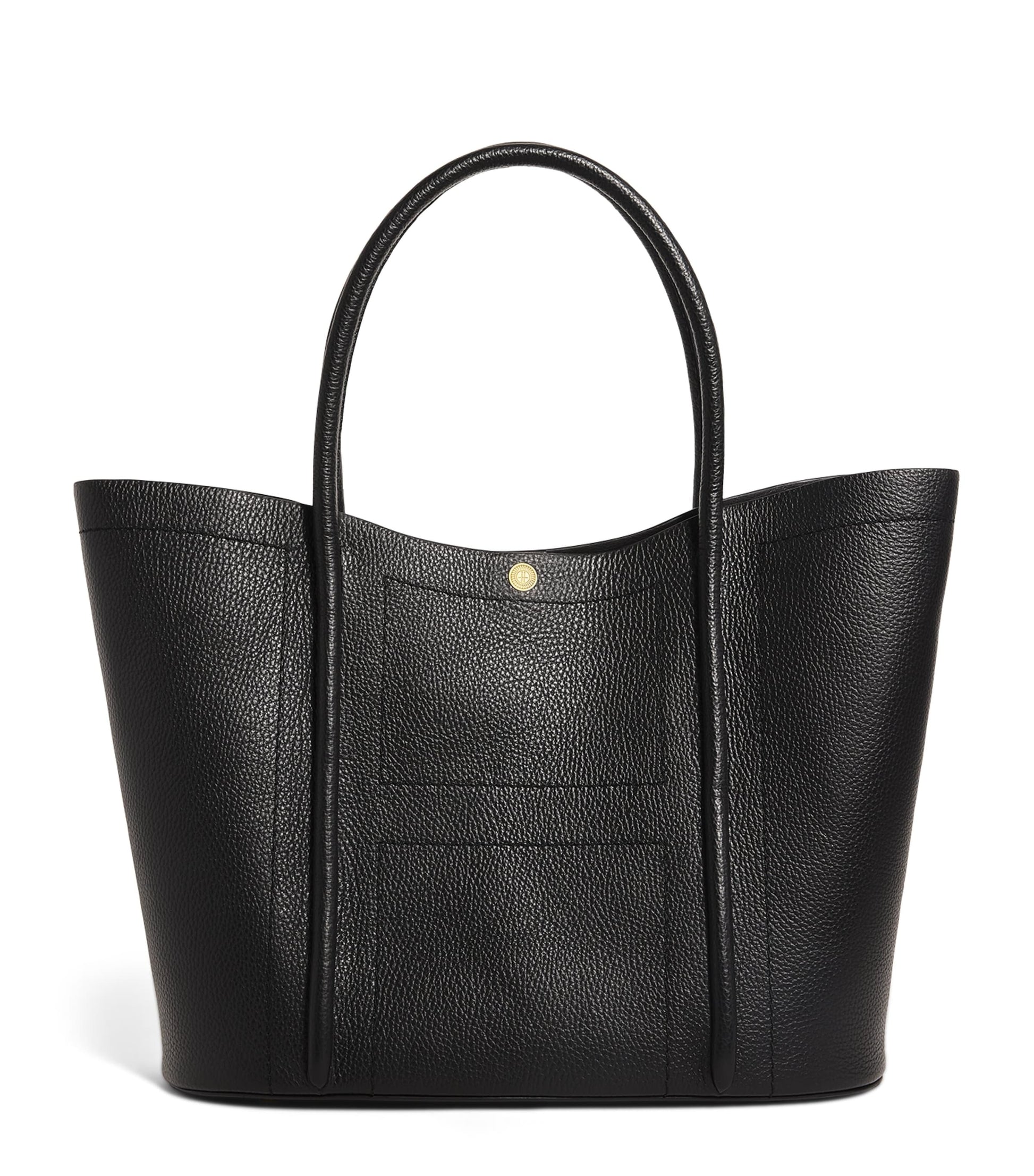 Harrods Black Large Leather Rope Tote Bag