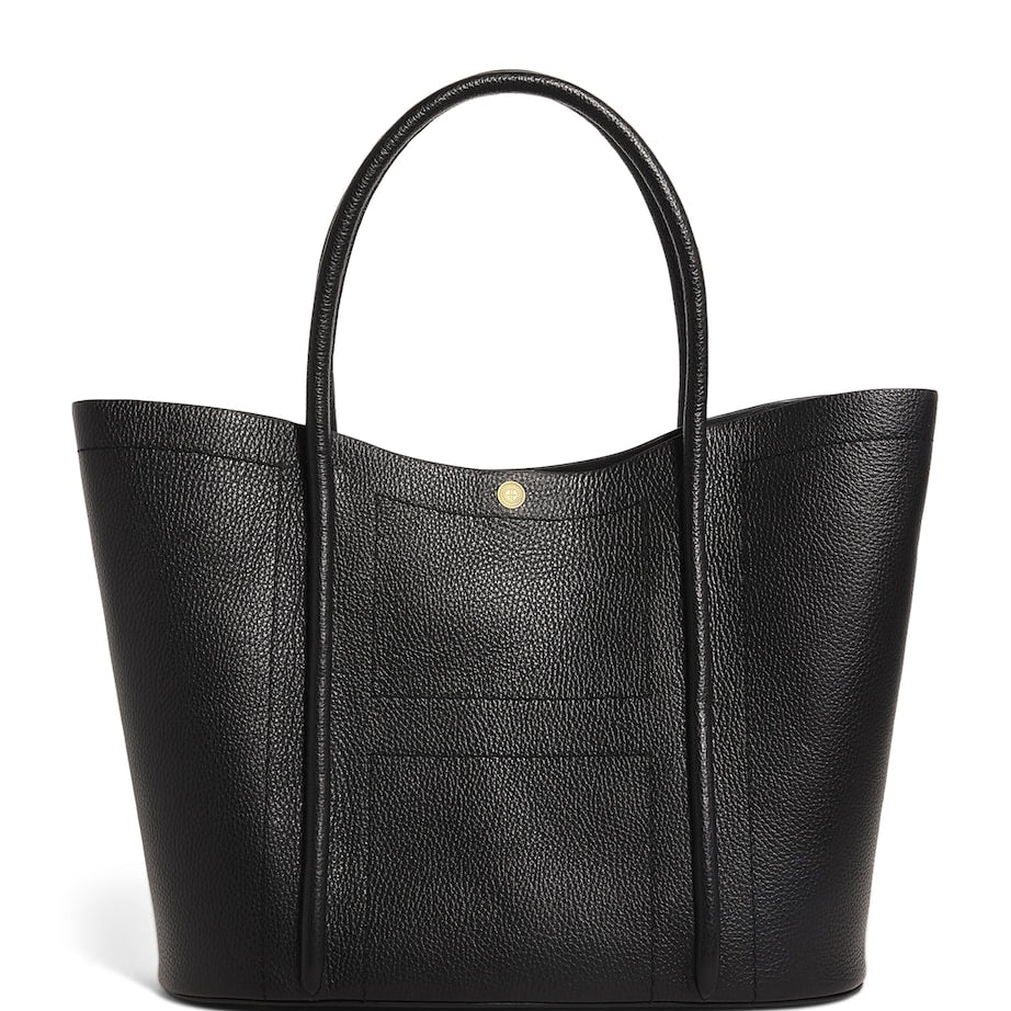 Harrods Black Large Leather Rope Tote Bag