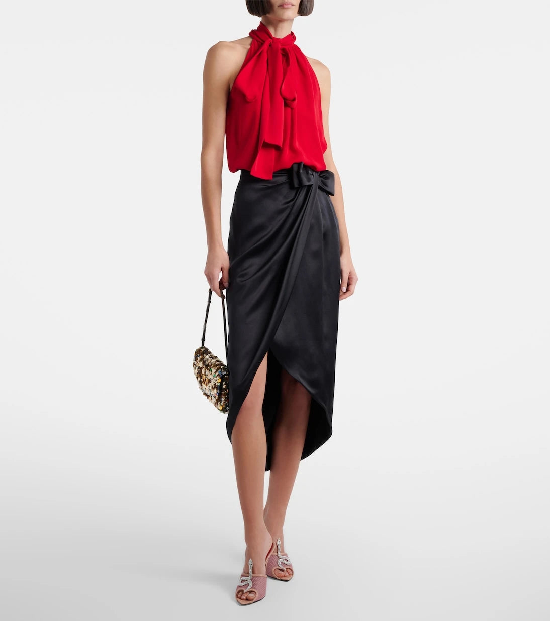 Valentino Garavani - Cœur Vipère embellished mesh mules