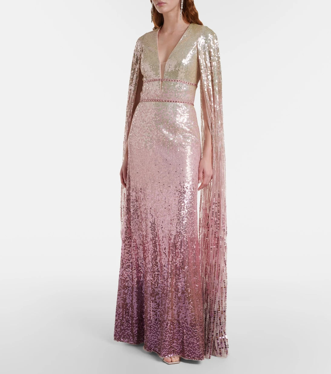 Jenny Packham - Easy Breezy sequined caped gown
