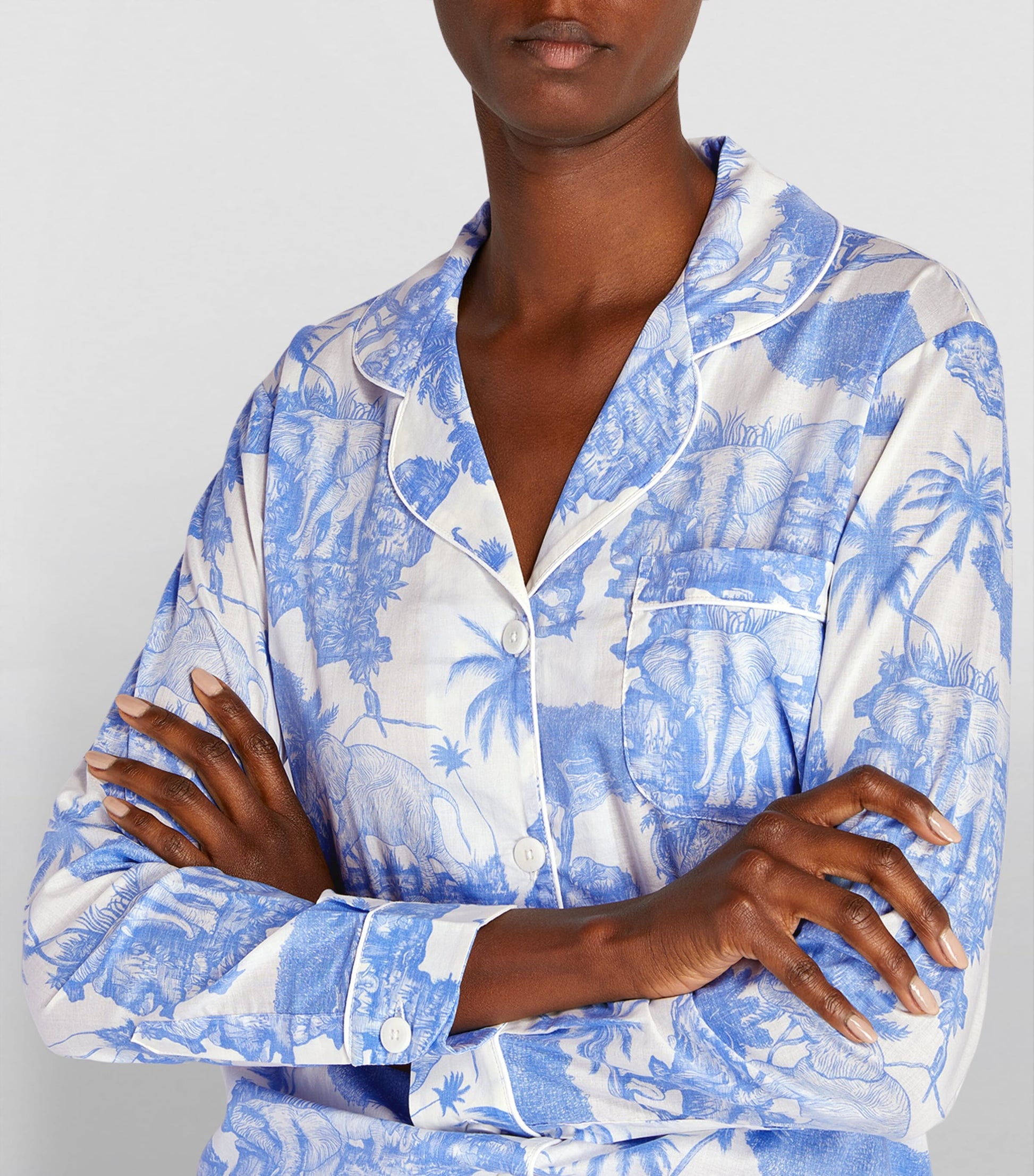 Desmond & Dempsey Blue Long Pyjama Set