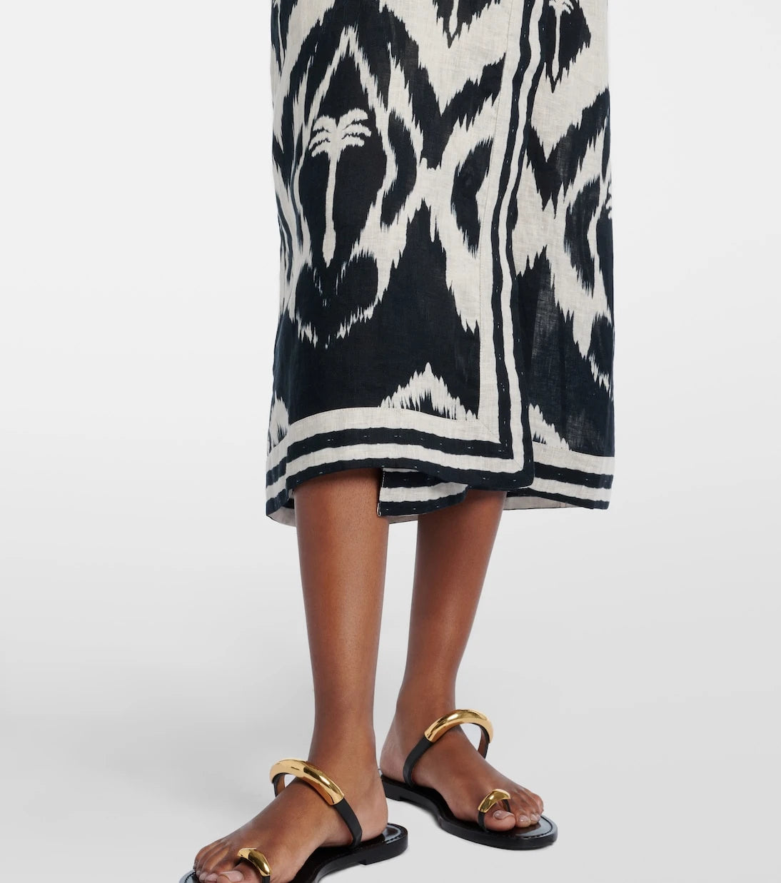 Johanna Ortiz - Printed open-back linen midi dress