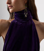 Stretch Velvet Tatum Evening Dress AUBERGINE
