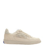 Burberry White Leather Check Print Terrace Sneakers