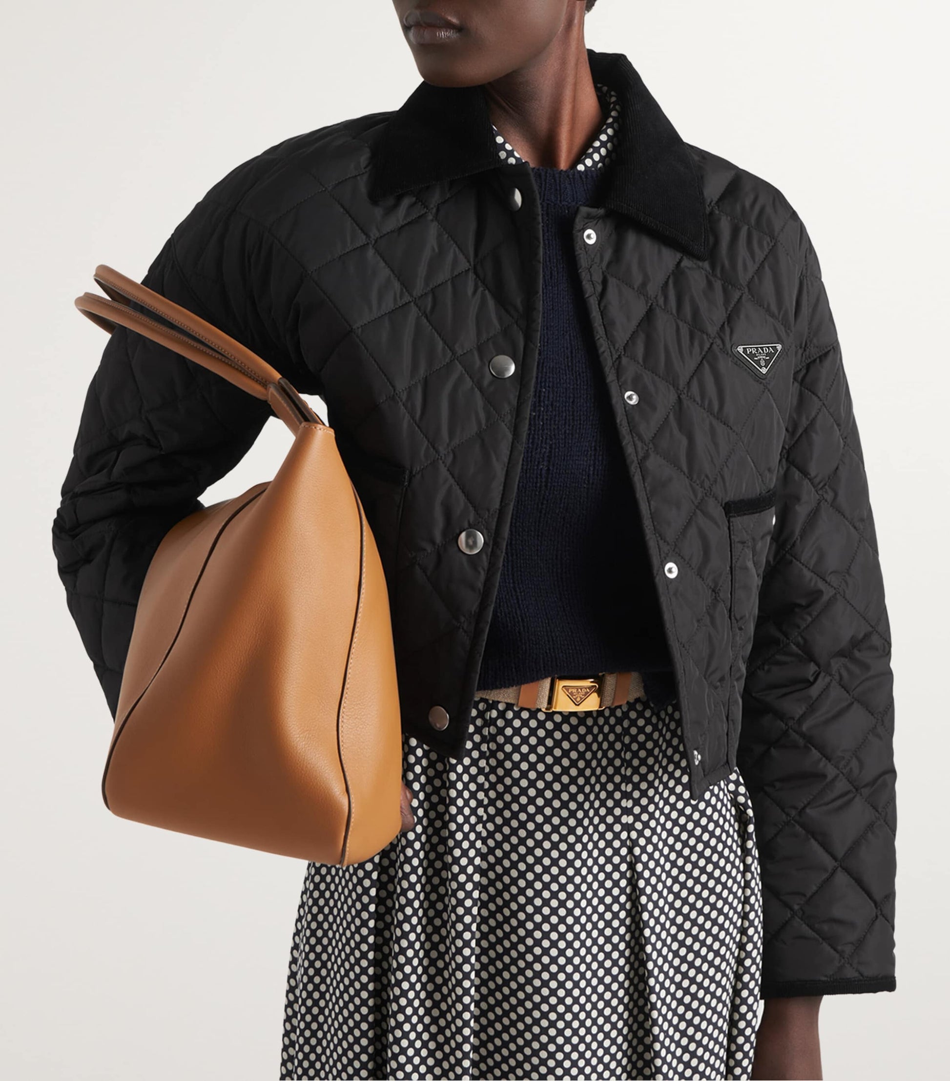 Prada Black Re-Nylon Cropped Jacket