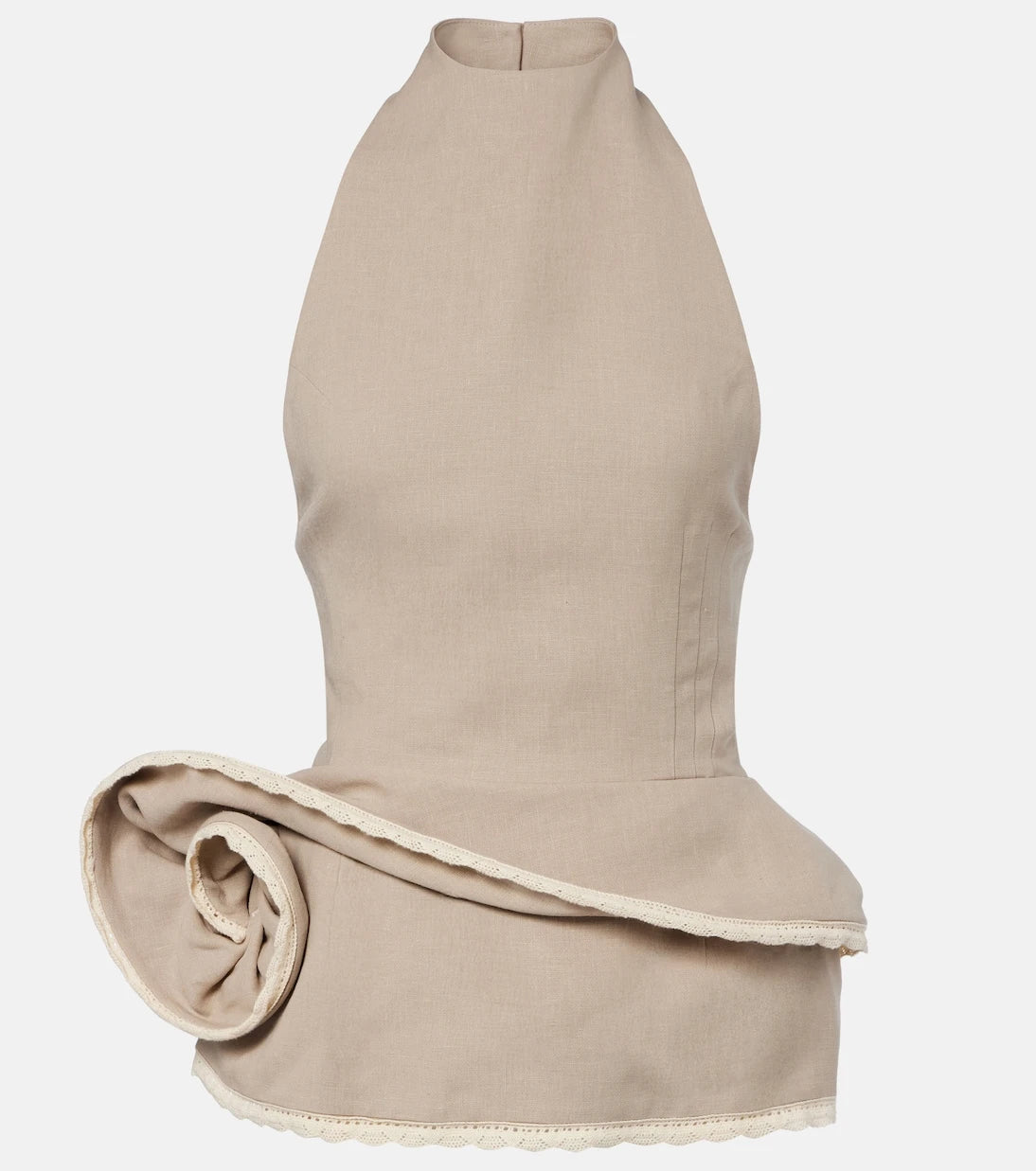 Magda Butrym - Peplum floral-appliqué linen top