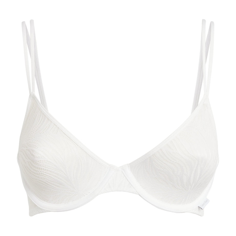 Calvin Klein White Sheer Marquisette Demi Bra