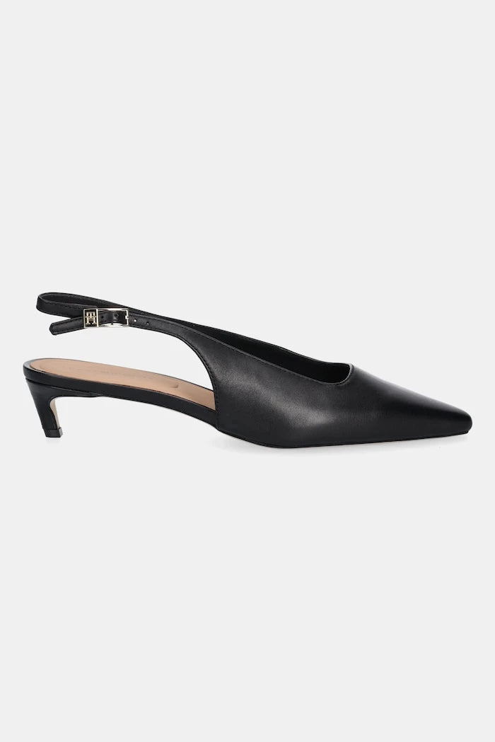 Кожени обувки с тънък ток Tommy Hilfiger SQUARED TOE KITTEN SLINGBACK