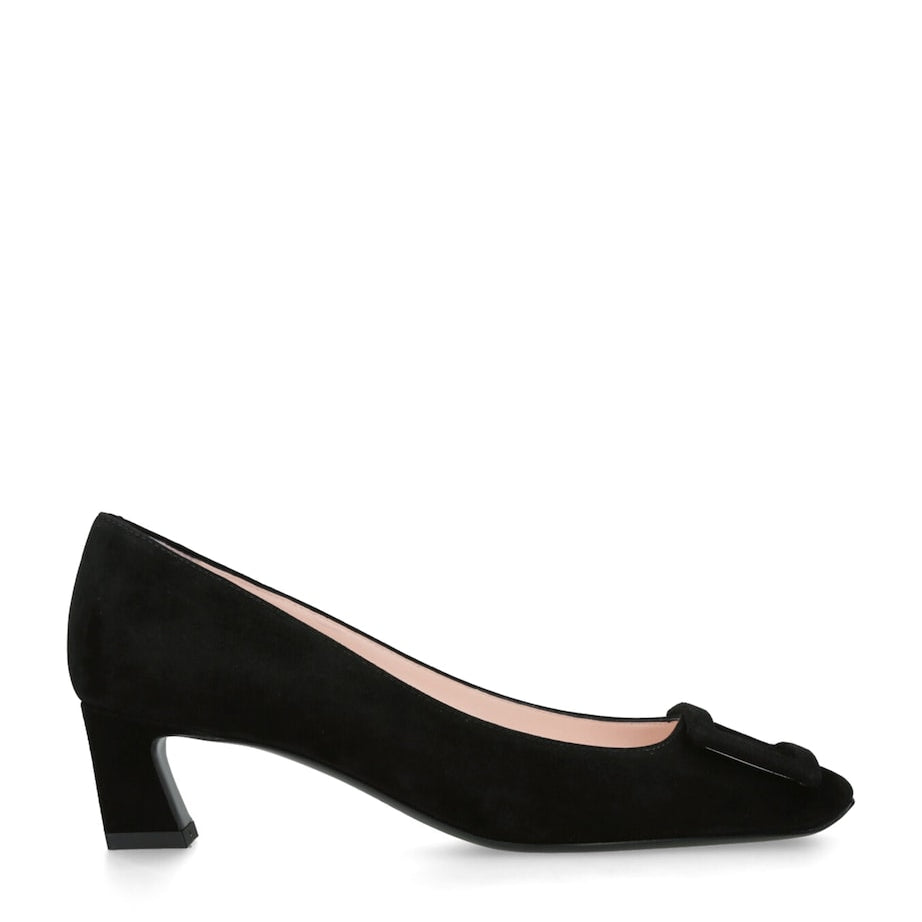 Roger Vivier Black Suede Belle Vivier Trompette Pumps 45