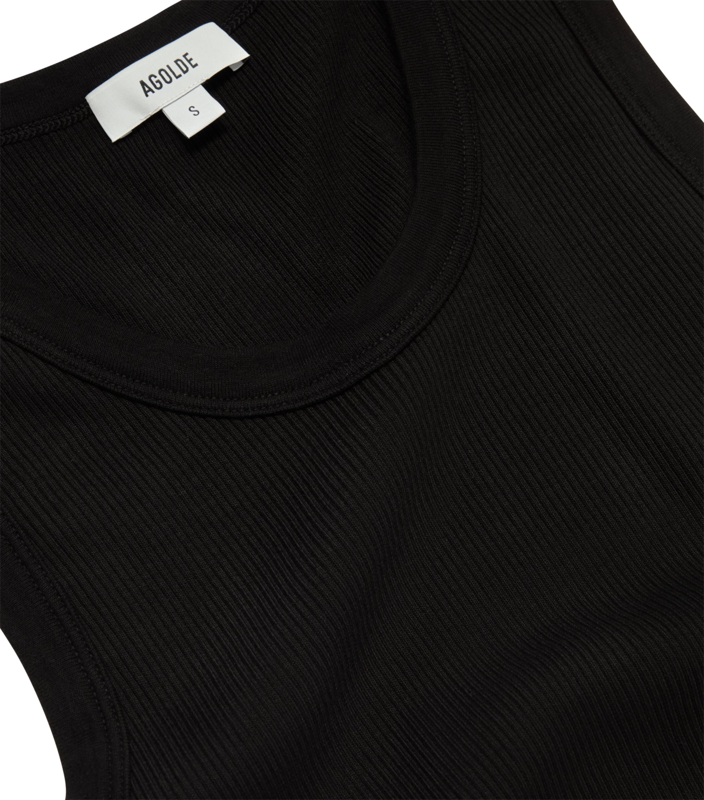 AGOLDE Black Ribbed Poppy Tank Top