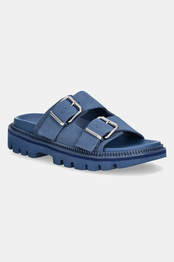 Tommy Jeans DOUBLE STRAP SANDAL SUEDE Süet Terlik