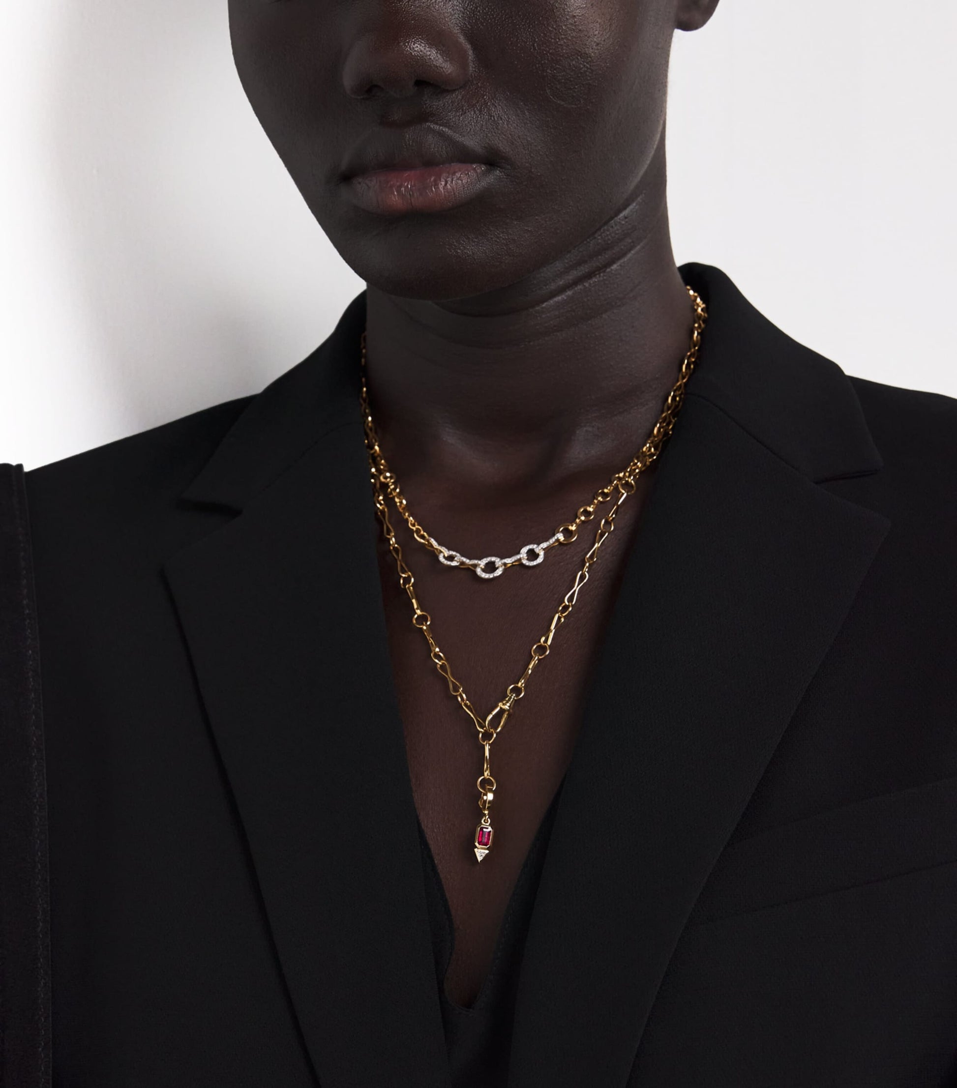 Yellow Gold, Ruby and Diamond July Charm