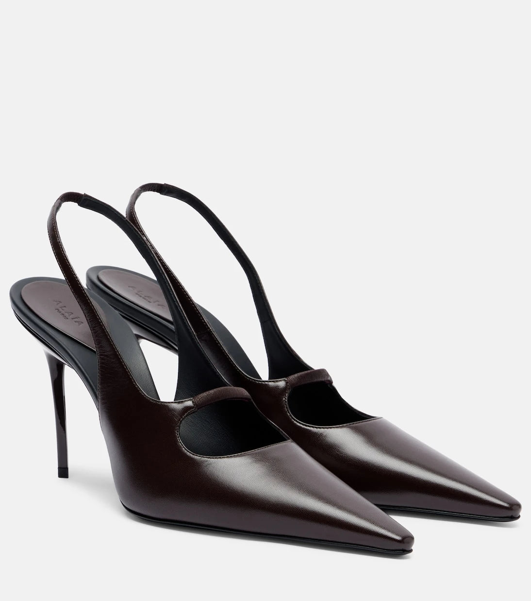 Alaïa - Drop leather slingback pumps