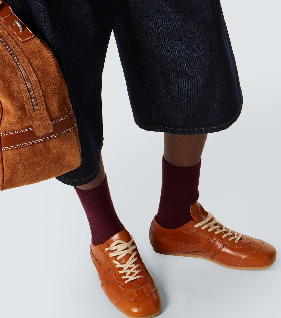 Dries Van Noten - Belted denim Bermuda shorts