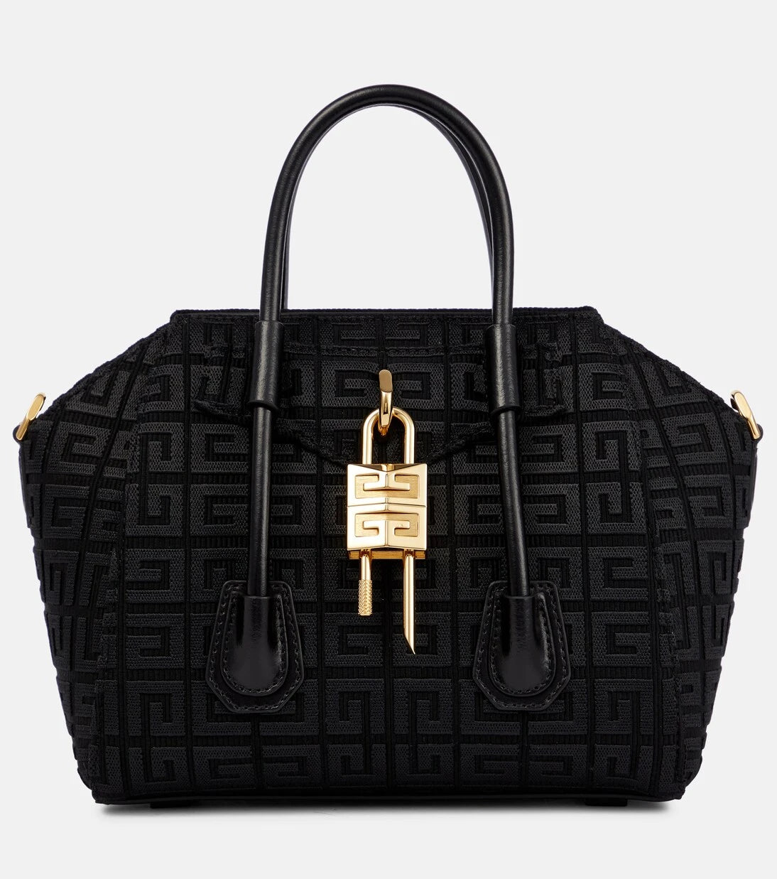 Givenchy - Antigona Lock Mini leather-trimmed bag