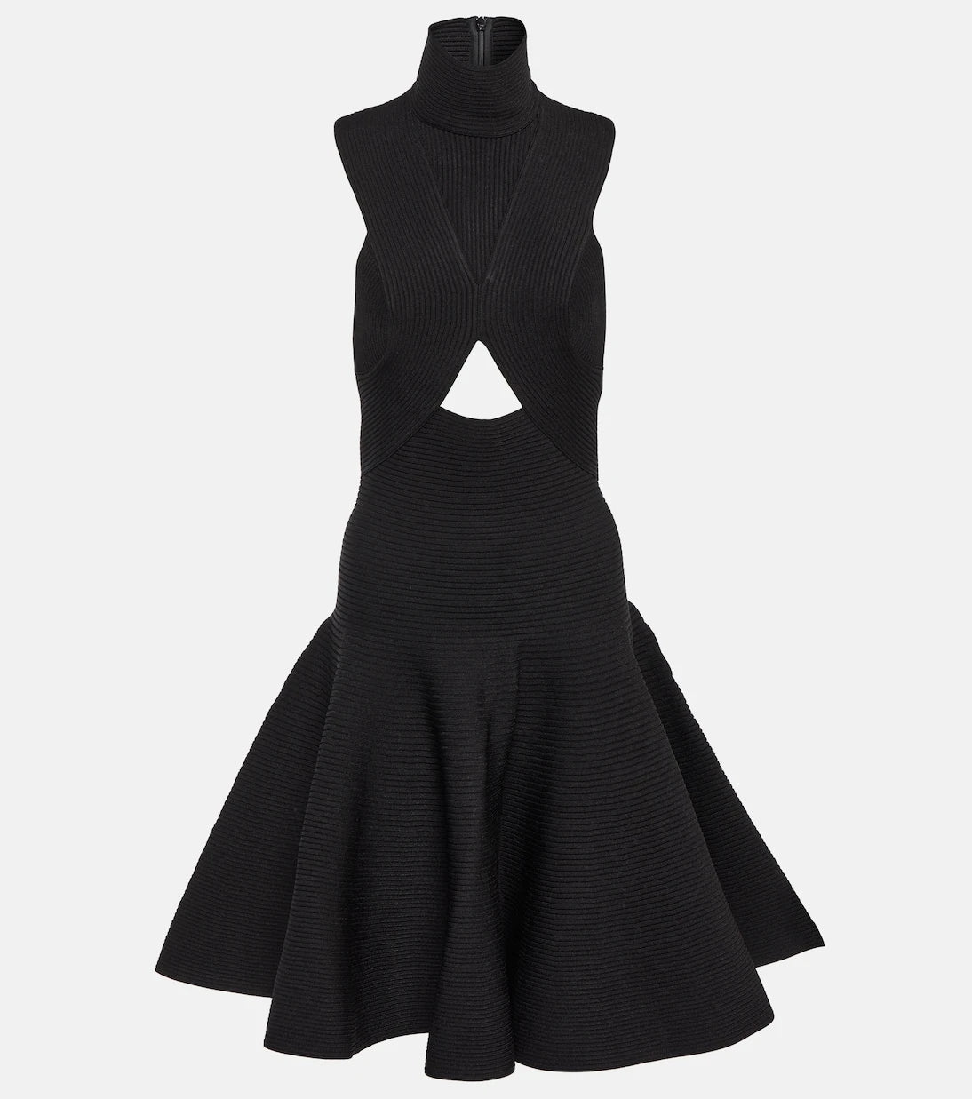 Alaïa - Pencere detaylı balıkçı yaka mini elbise