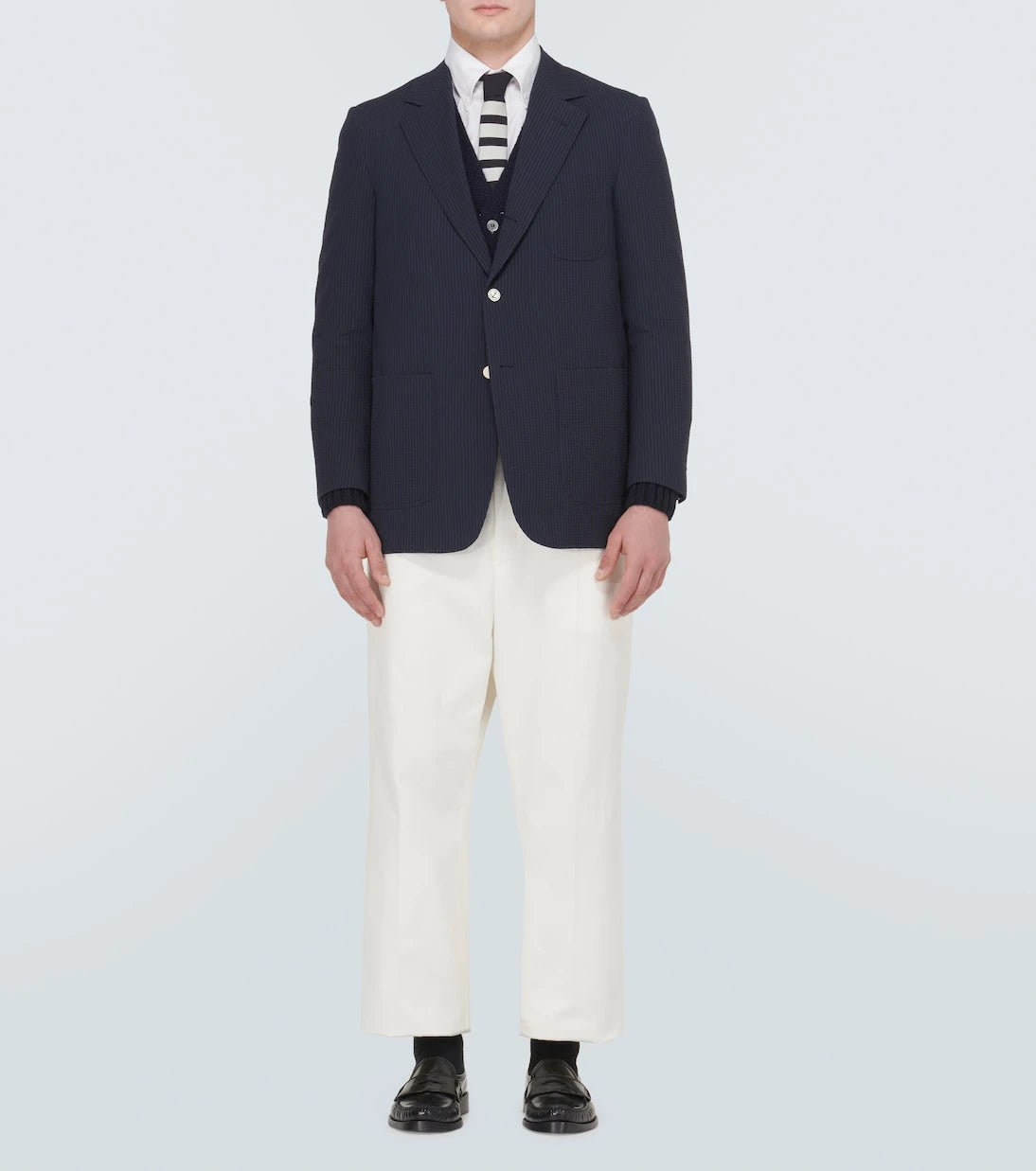 Thom Browne - High-rise cotton twill chinos
