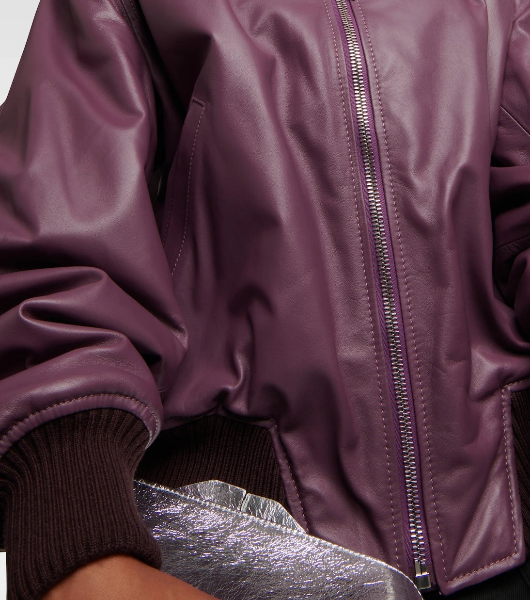 The Attico - Anja leather bomber jacket