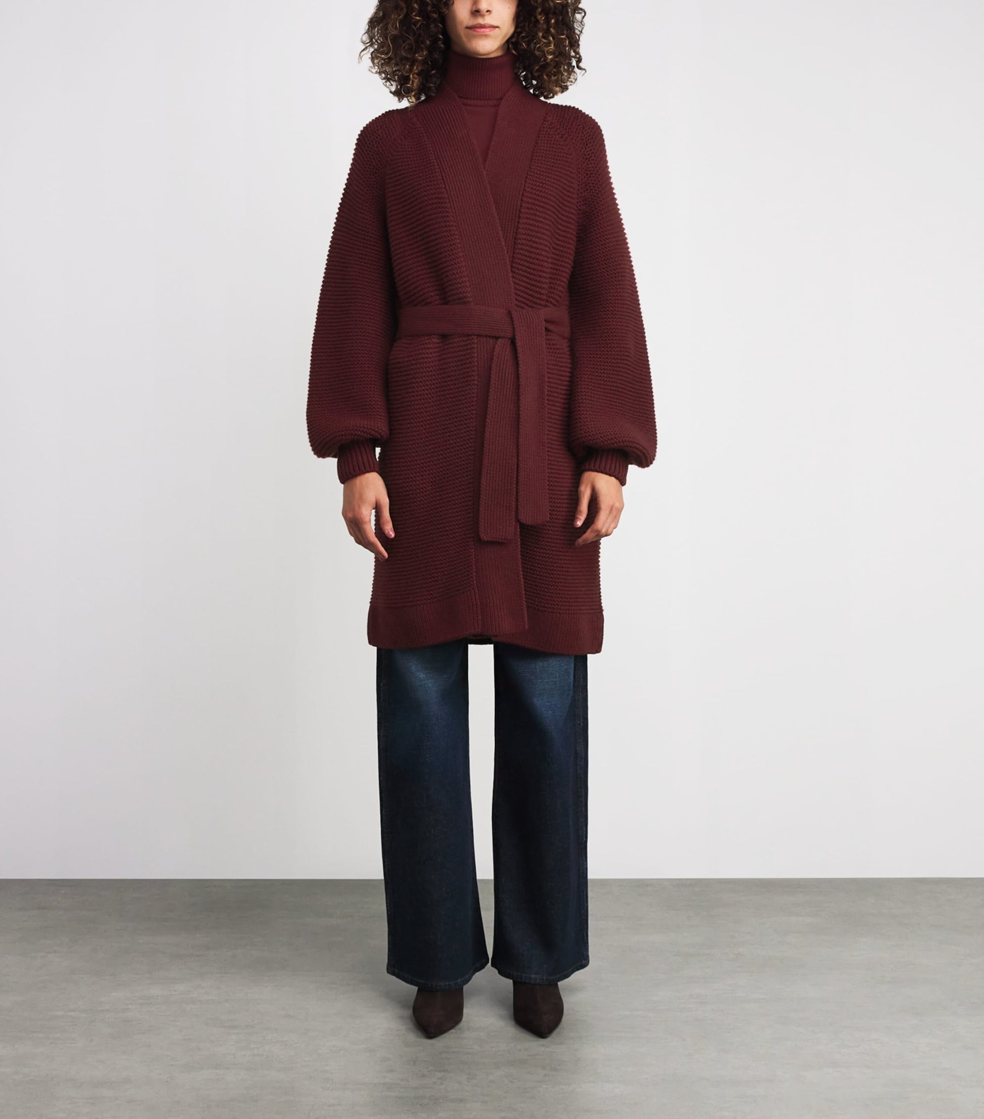 Burgundy Kid Cashmere Cardigan