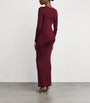 Roland Mouret Red Knit Buckle Maxi Dress