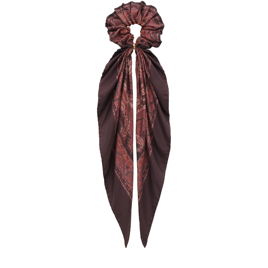 Red Silk Paisley Scrunchie