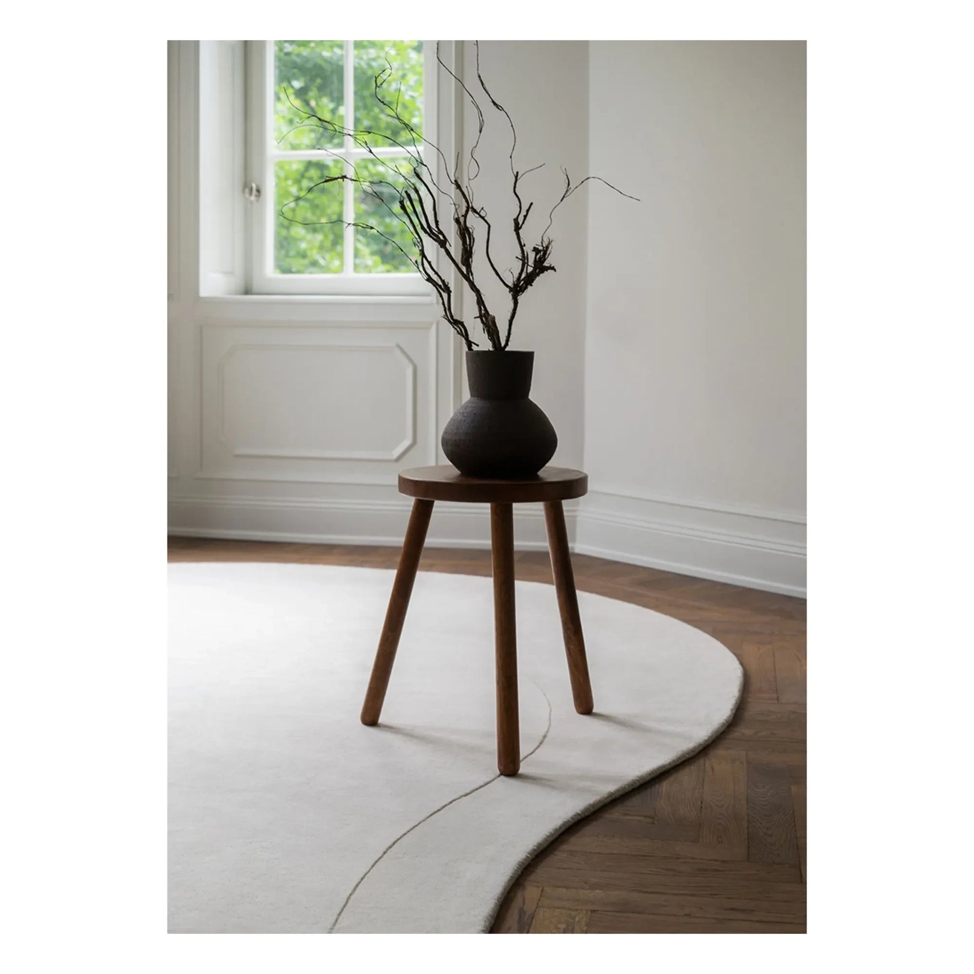 Layered - Residue Wool Carpet  | White