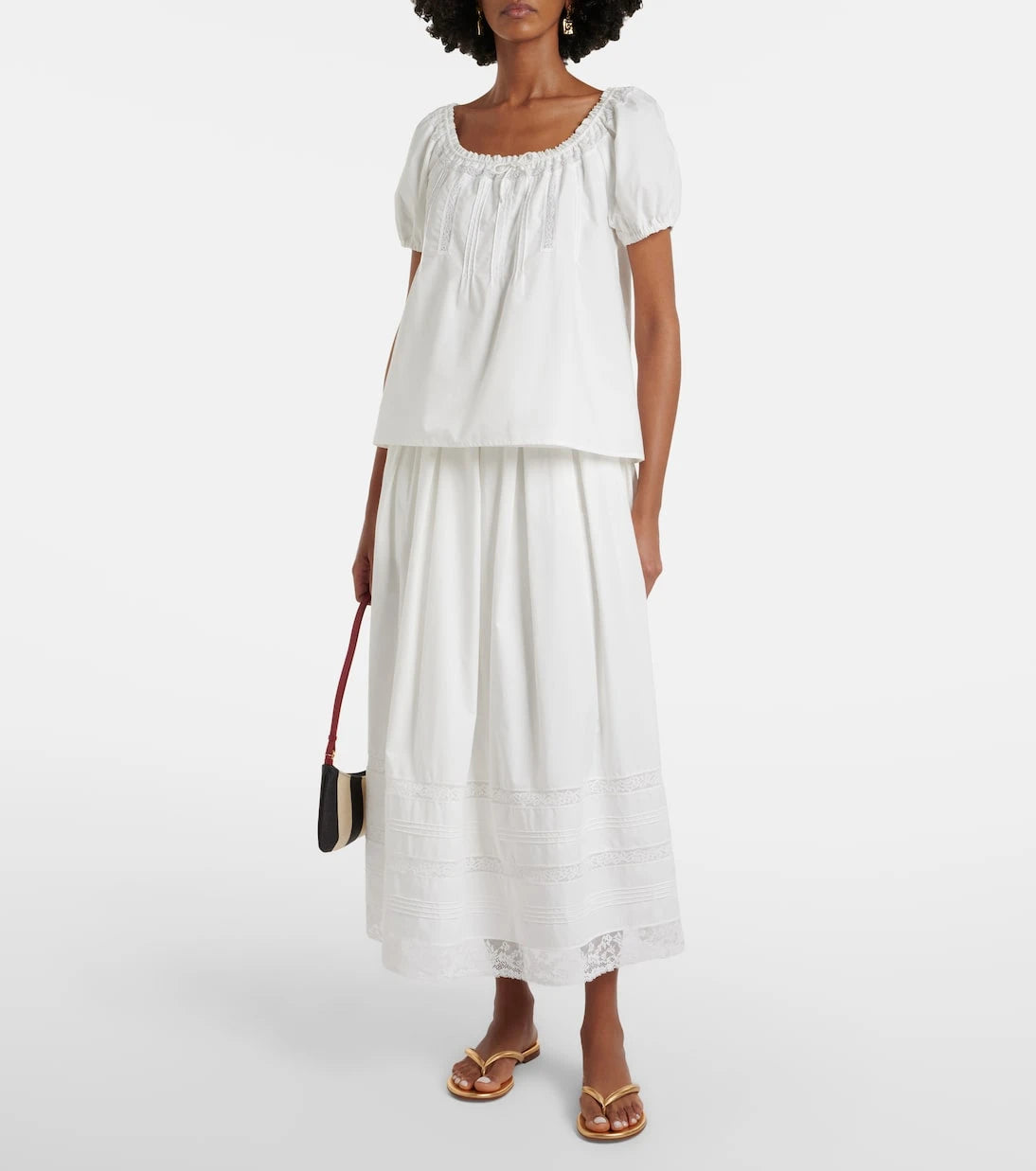 Faithfull - Lyon lace-trimmed cotton maxi skirt