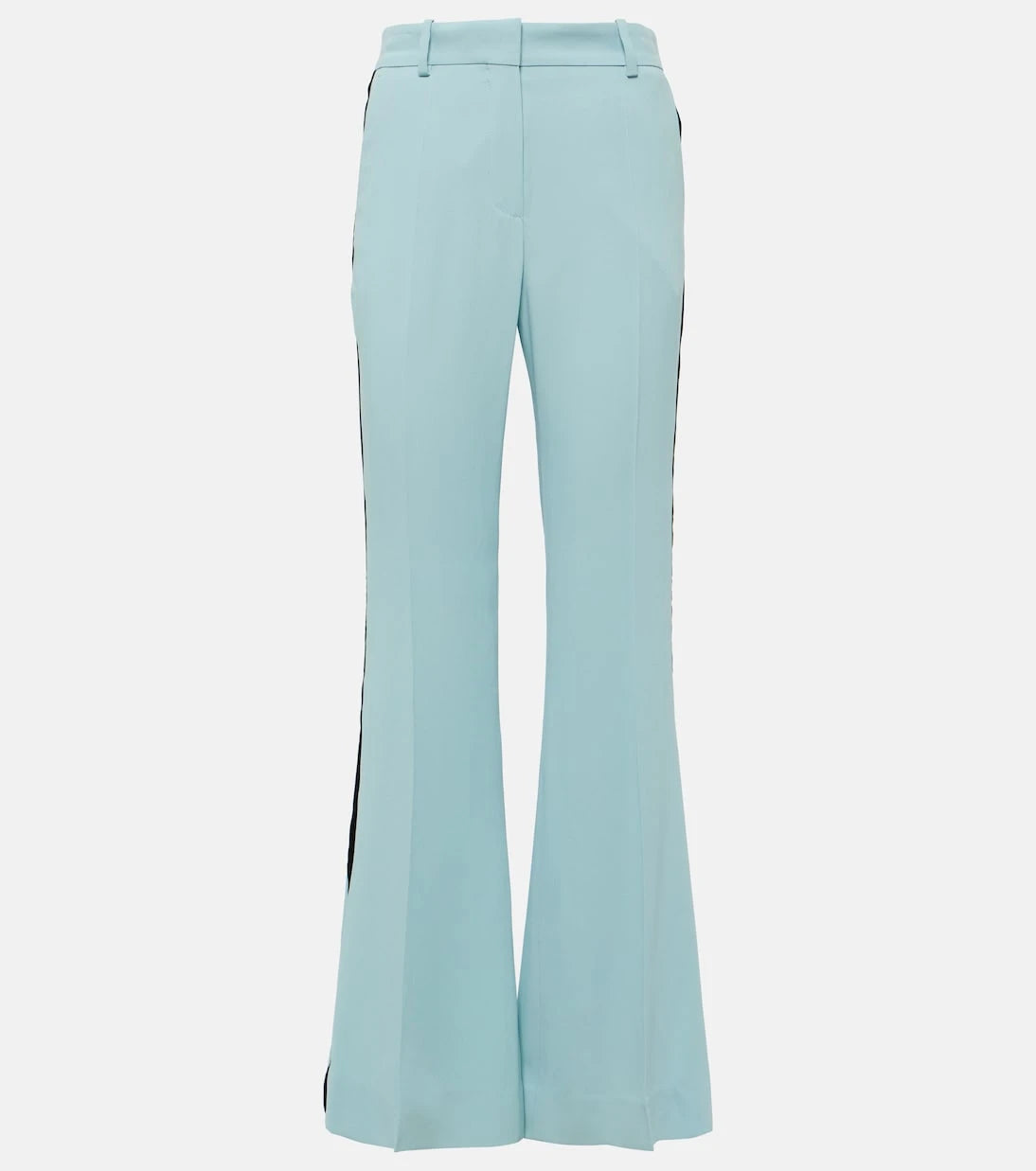 Nina Ricci - Velvet-trimmed cady flared pants