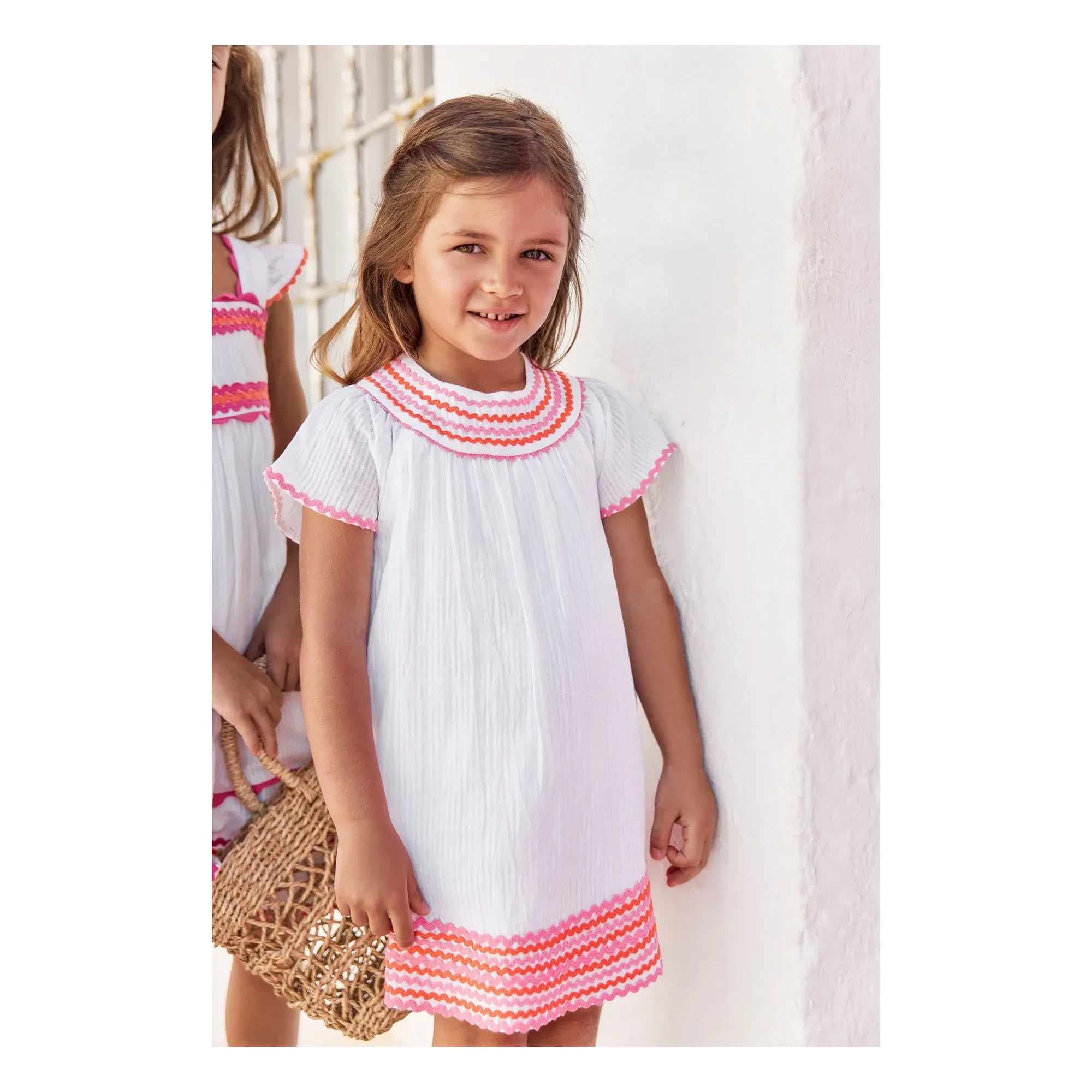 Tartine et Chocolat - Wave Smocked Dress | White