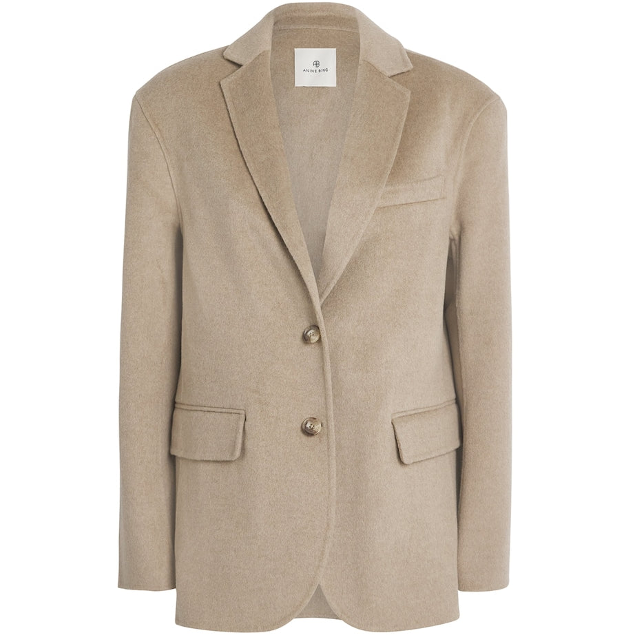 Beige Wool-Cashmere Quinn Blazer