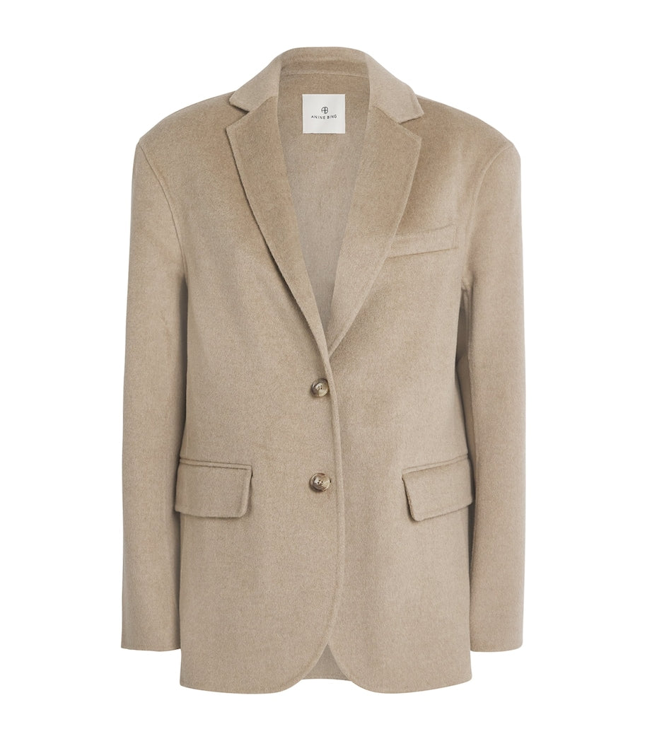 Beige Wool-Cashmere Quinn Blazer