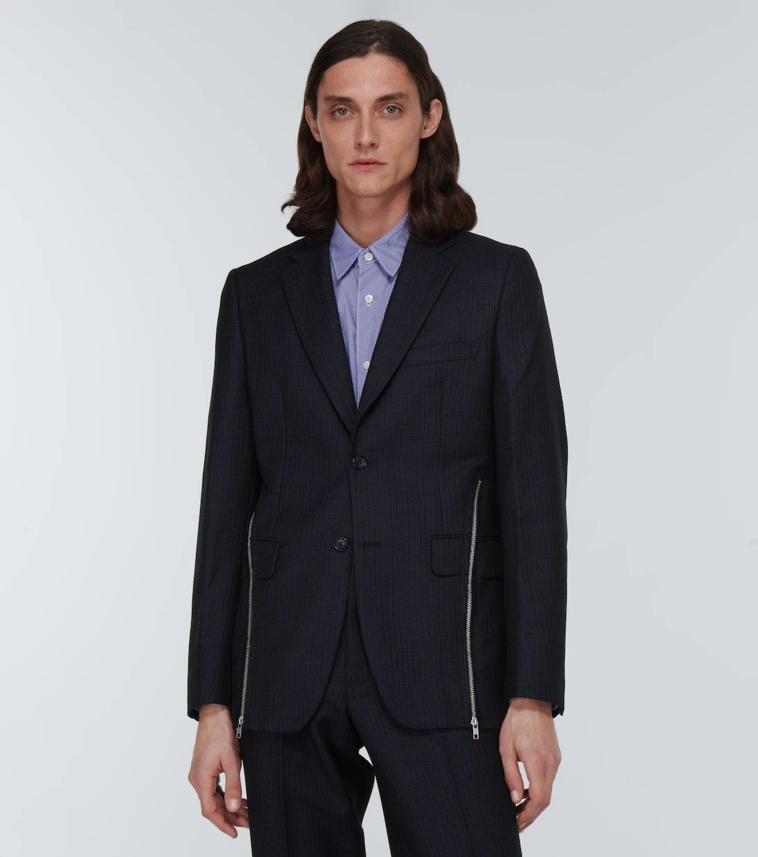 Comme des Garçons Homme Deux - Zip-embellished wool blazer