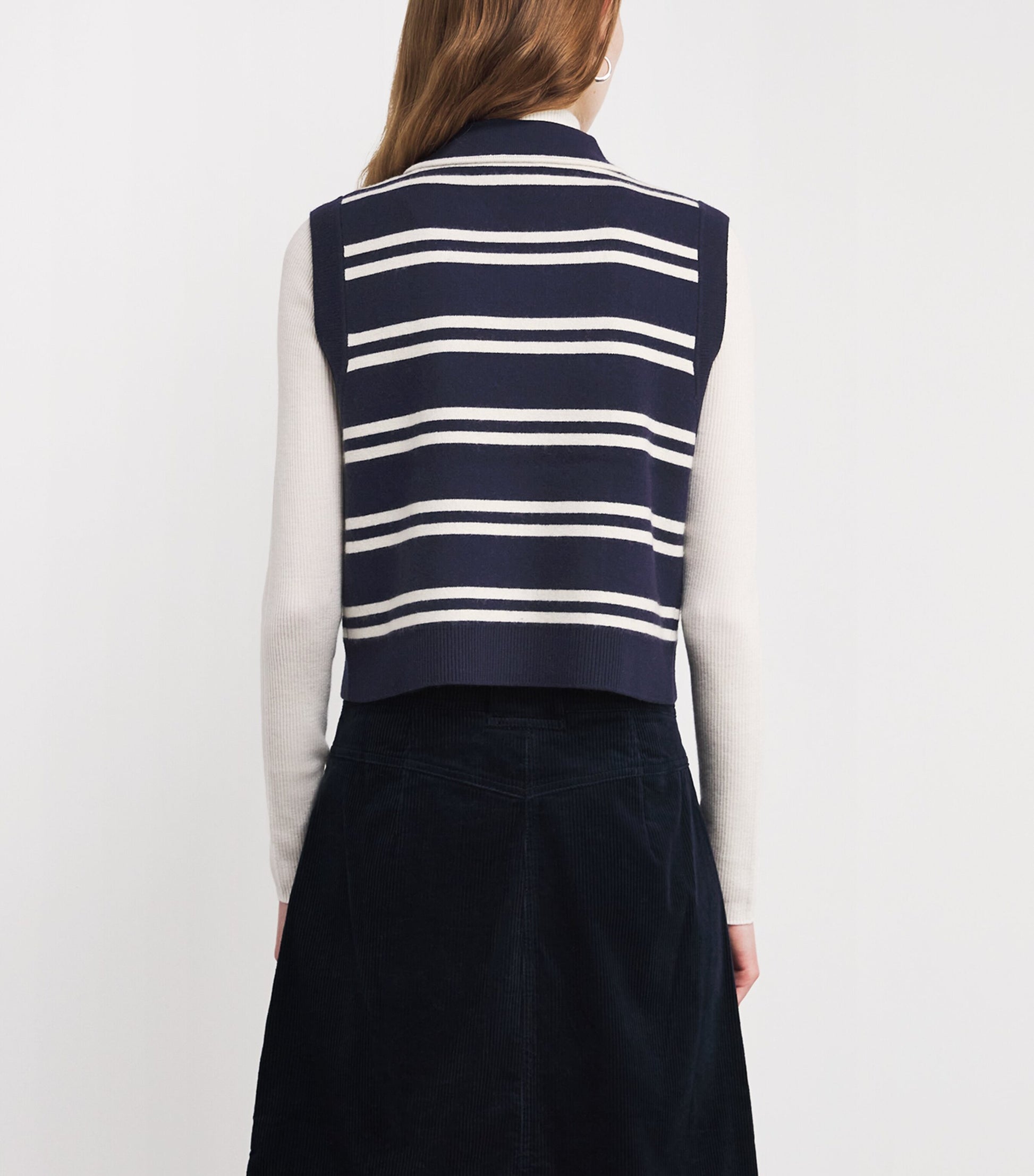 Claudie Pierlot Multi Stripe Sleeveless Cardigan