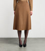 Max Mara Beige Virgin Wool Midi Skirt