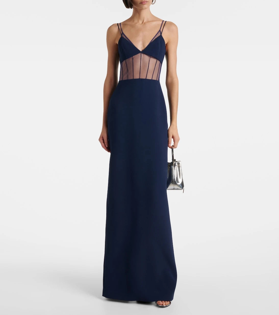 David Koma - Tulle-trimmed bustier dress