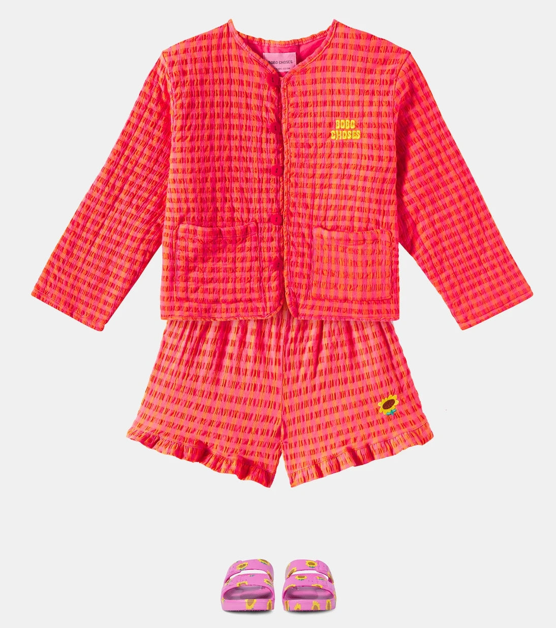 Bobo Choses - Vichy padded cotton-blend jacket