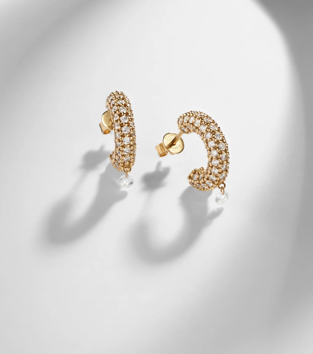 Persée - Helios 18kt gold hoop earrings with diamonds
