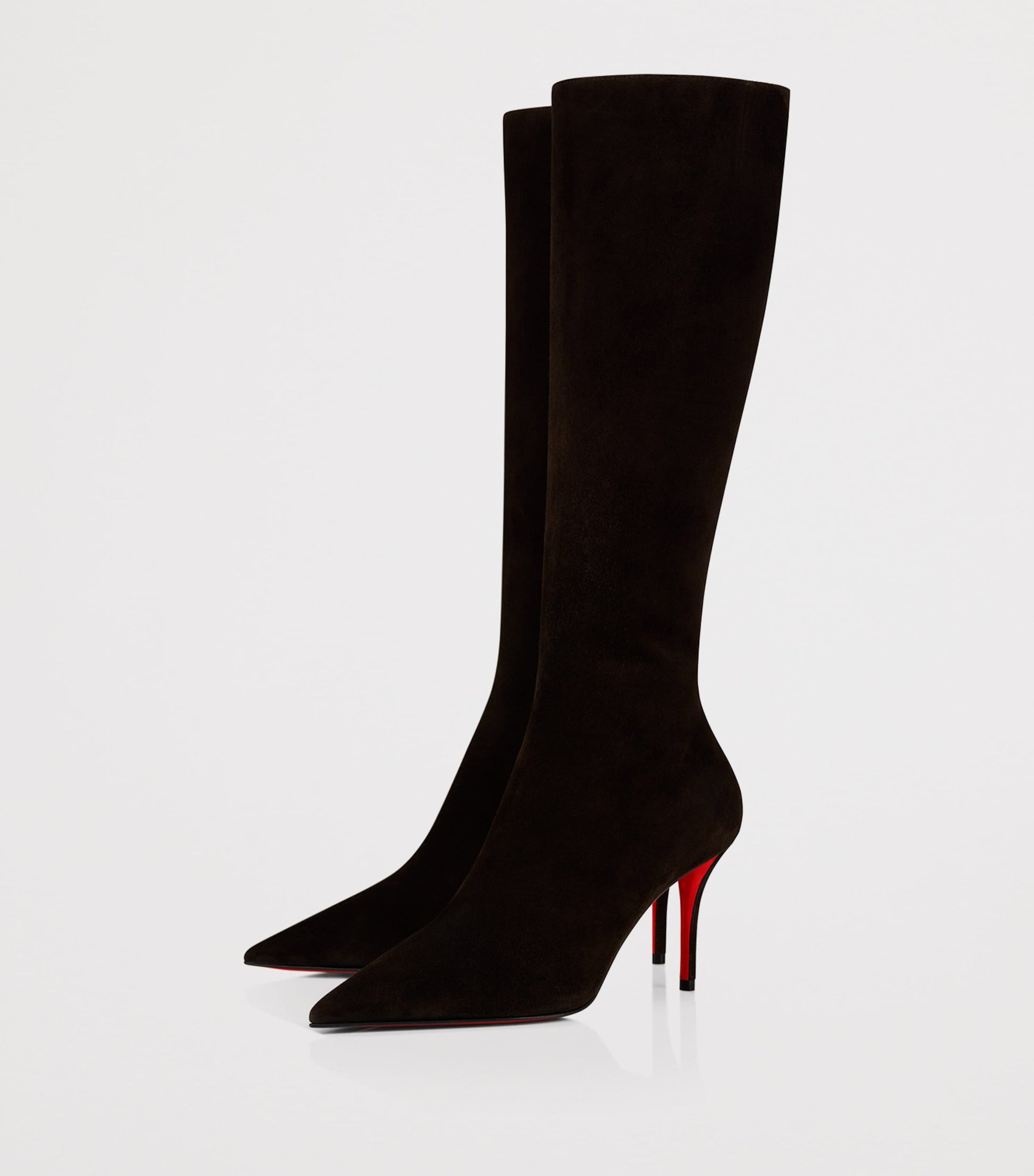 Christian Louboutin Brown Miss Z Botta Suede Knee-High Boots 80