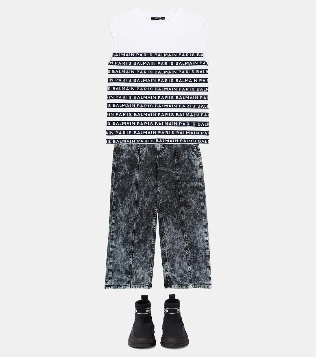 Balmain Kids - توب قطني مخطط