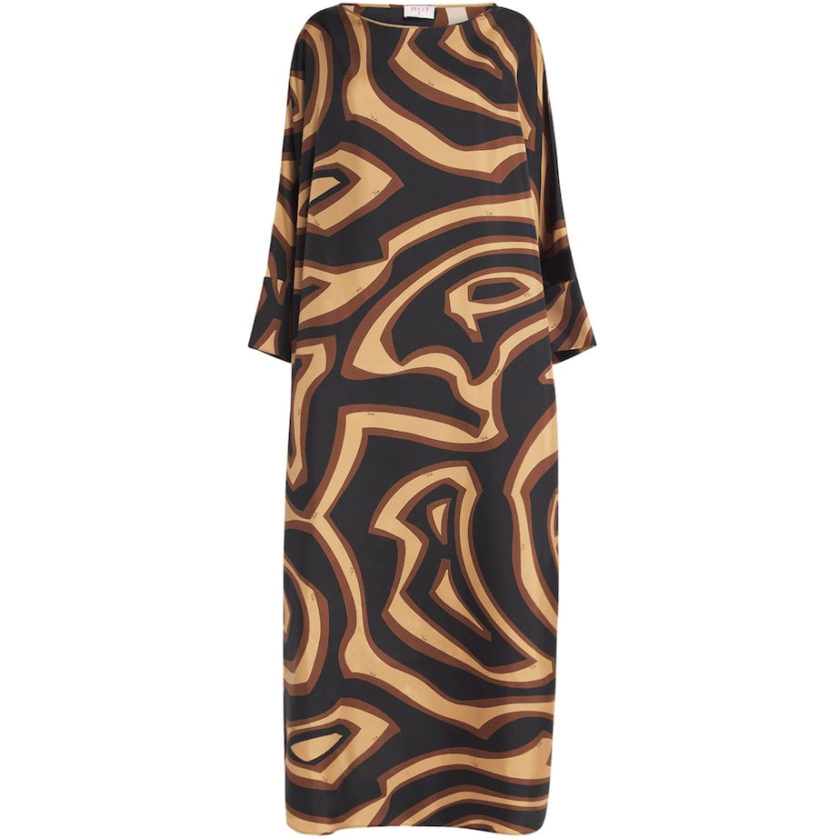 Pucci Silk Labirinto Print Maxi Kaftan Dress