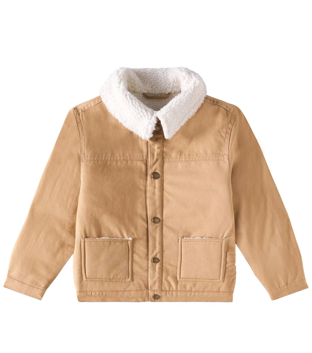 Rylee + Cru - Faux shearling-trimmed cotton jacket