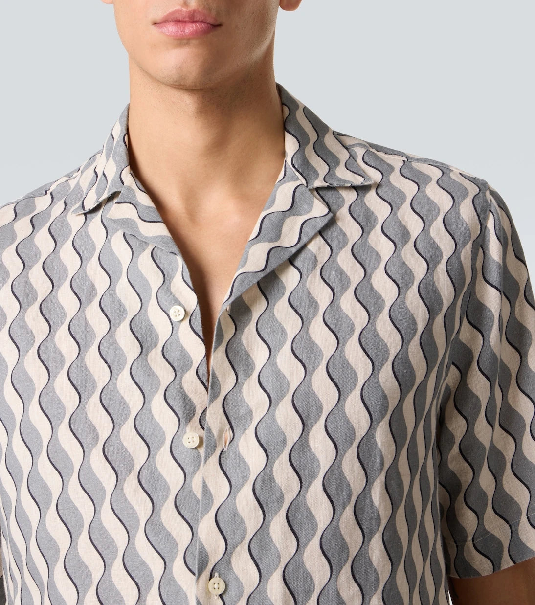 Frescobol Carioca - Roberto printed linen bowling shirt
