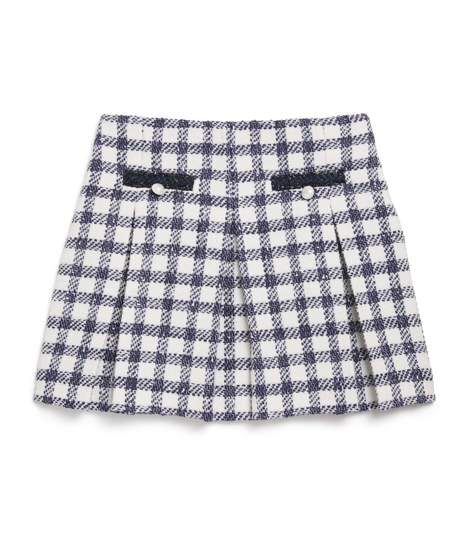 Self-Portrait Kids Check Bouclé Skirt (3-12 Years)