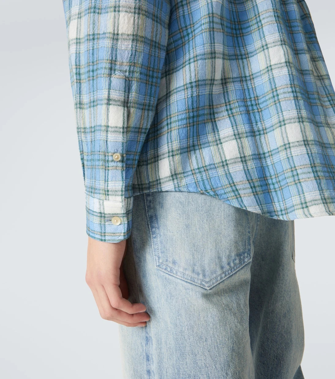 Auralee - Airy checked wool shirt
