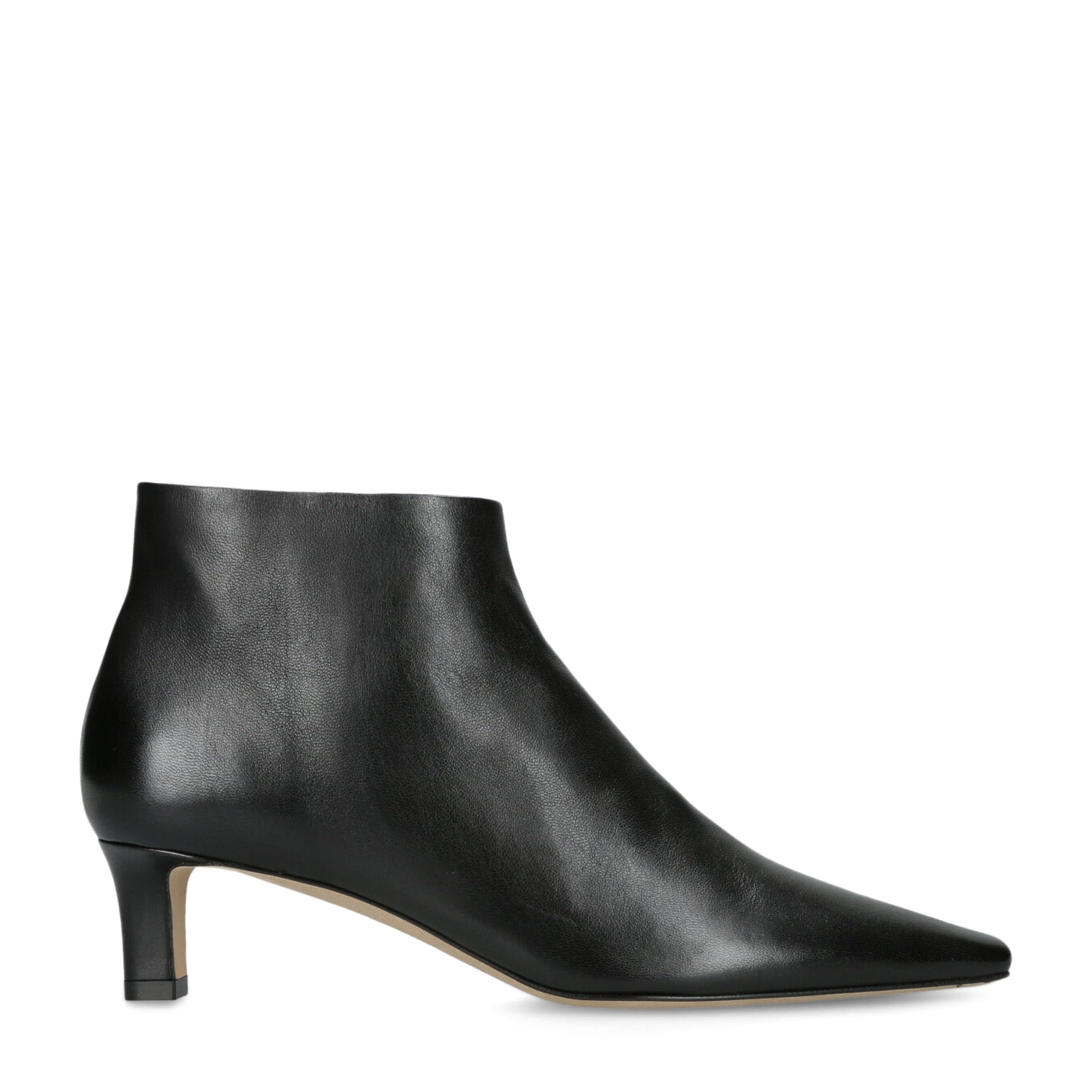 The Row Black Carla Leather Ankle Boots 45