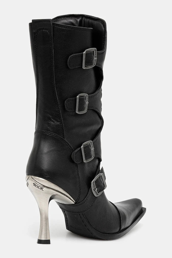 New Rock Crust Negro, Malicia Negro Tacon Caribe Acero Deri Botlar
