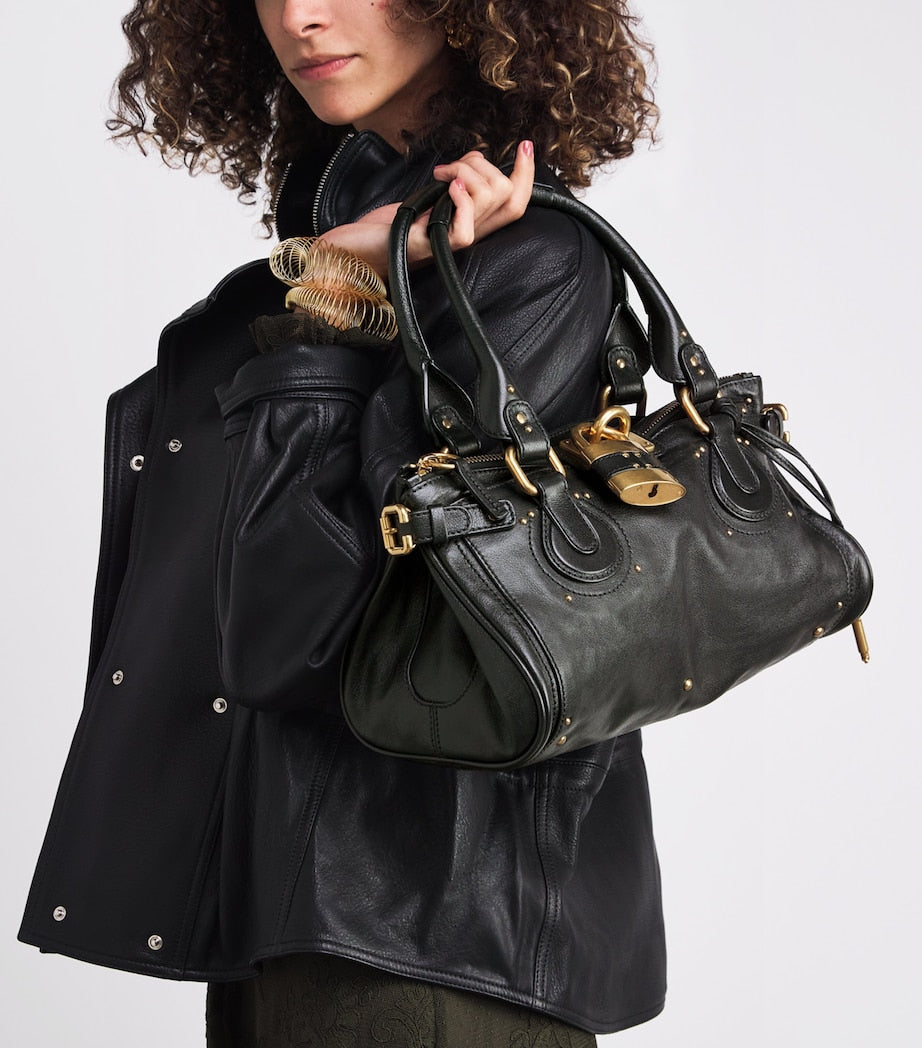 Chloé Black Leather Paddington Shoulder Bag