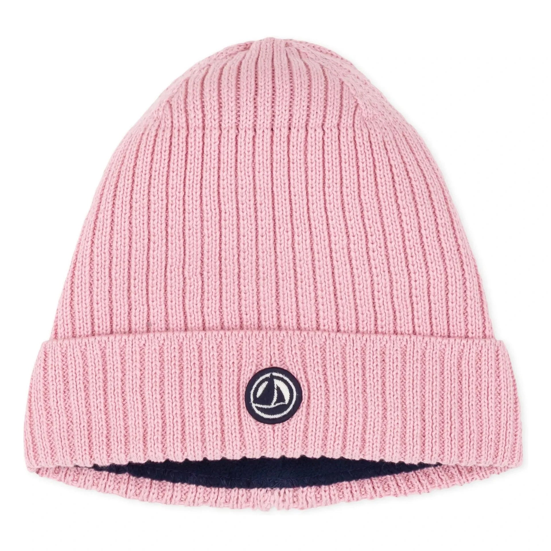 Petit Bateau - Ribbed Fleece Beanie | Pink
