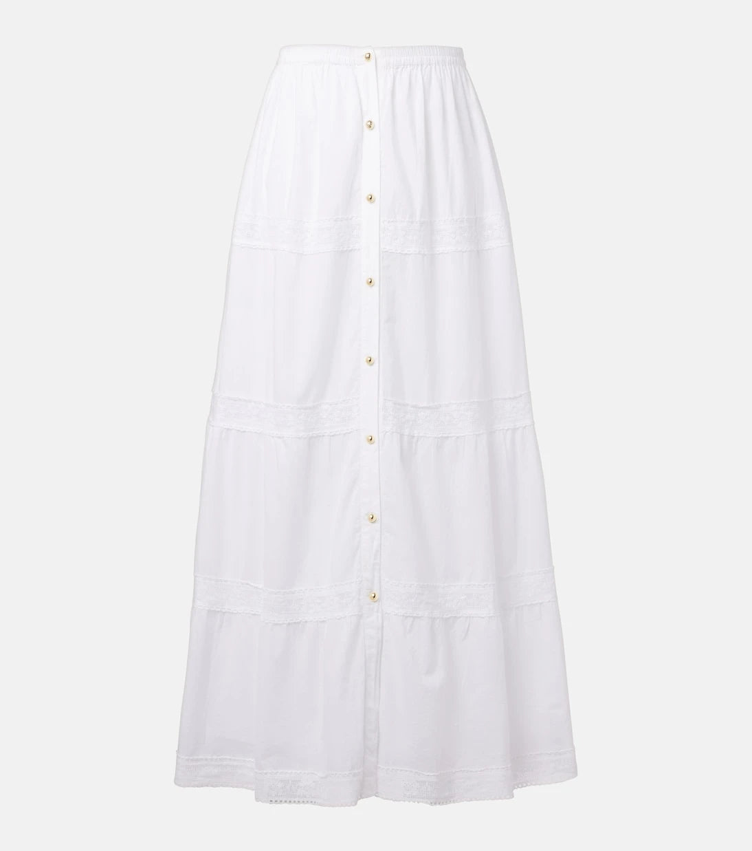 Melissa Odabash - Cate lace-trimmed cotton maxi skirt
